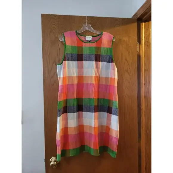 XXL Plaid Mini Sweater Dress kate spade new york Target Red/Pink/Green Blue NWT - Picture 5 of 7